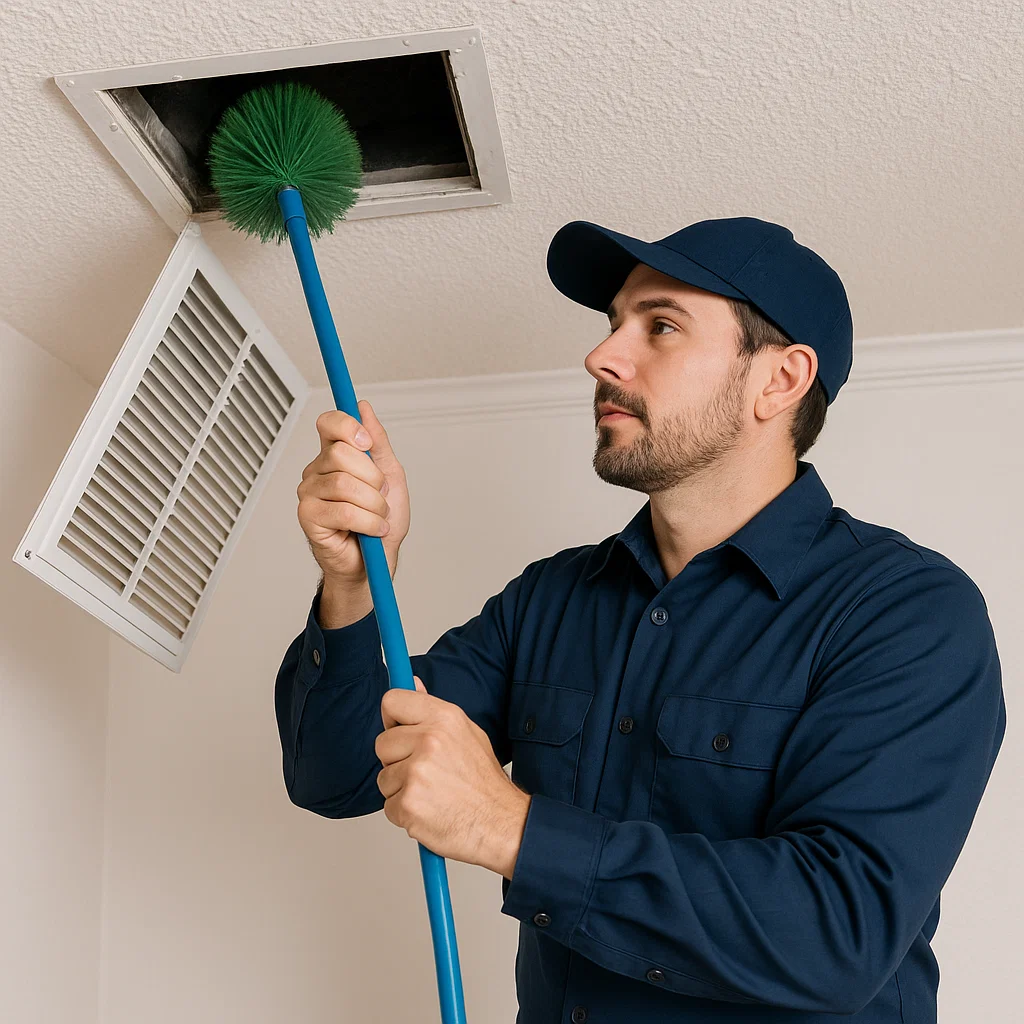 HEPA air duct cleaning service in Shenandoah TX removing allergens to improve breathing comfort and indoor air quality.